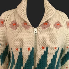 Cacharel - Cardigan - Laine à grosses mailles - Fermeture à glissière - Ecru, Dusty Pink, Jade