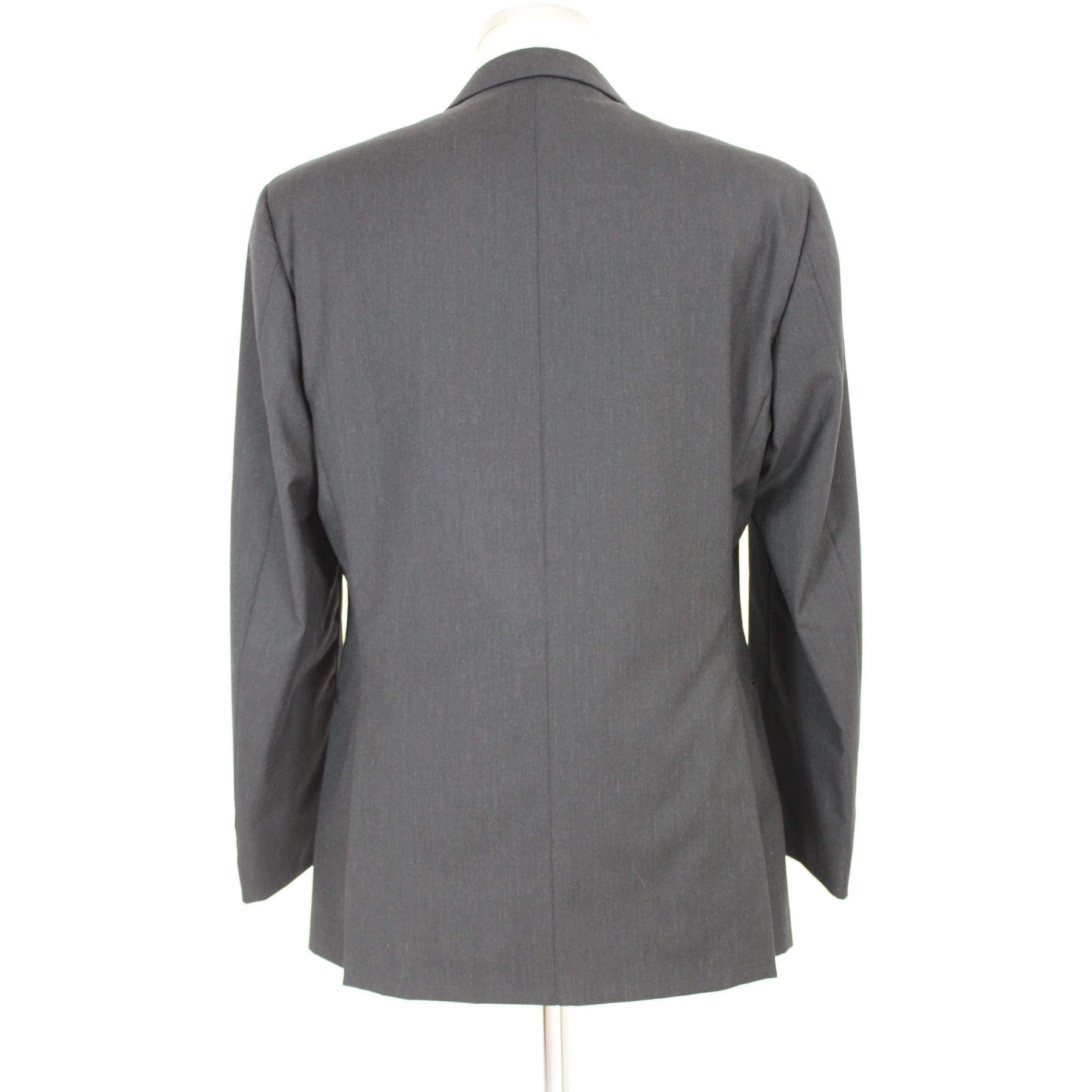 Cacharel Gray Tasmania Wool Bouble Breasted Ceremony Suit 1990s New With Label In New Condition In Brindisi, Bt