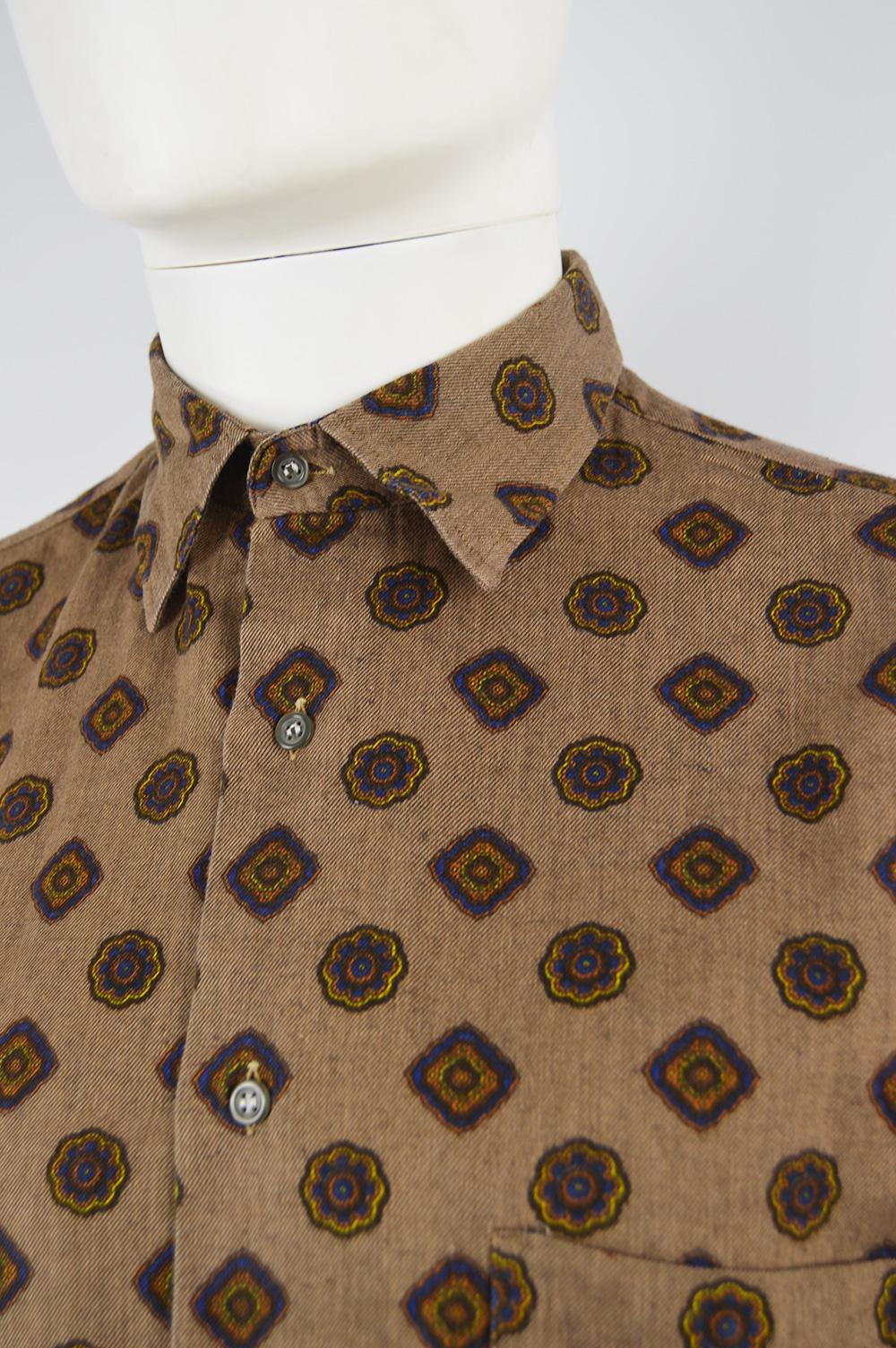 80s button up shirts men's