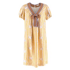 Cacharel Silk Multi-Coloured V-neck Bow-tie Dress FR 42