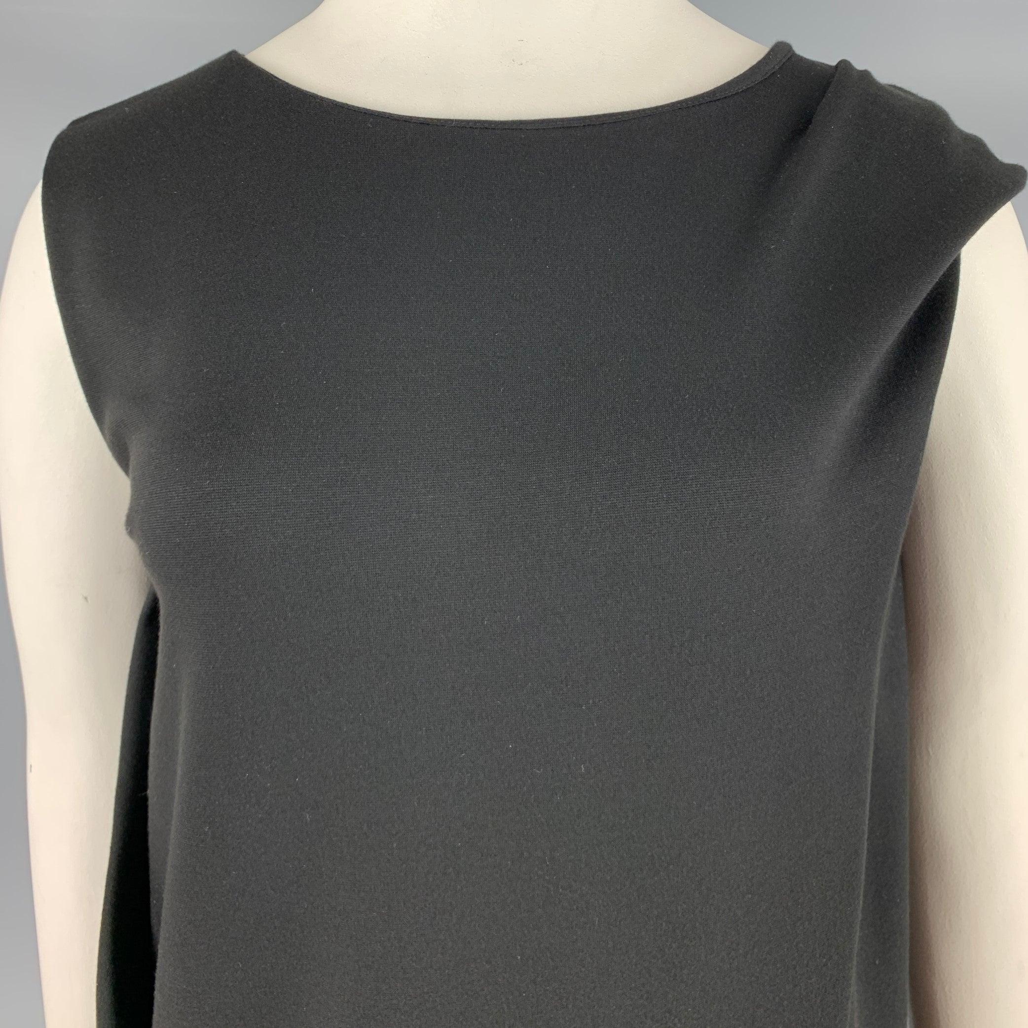 CACHAREL Taille 14 Noir Nylon Blend Robe sans manches à taille tombante Pour femmes en vente