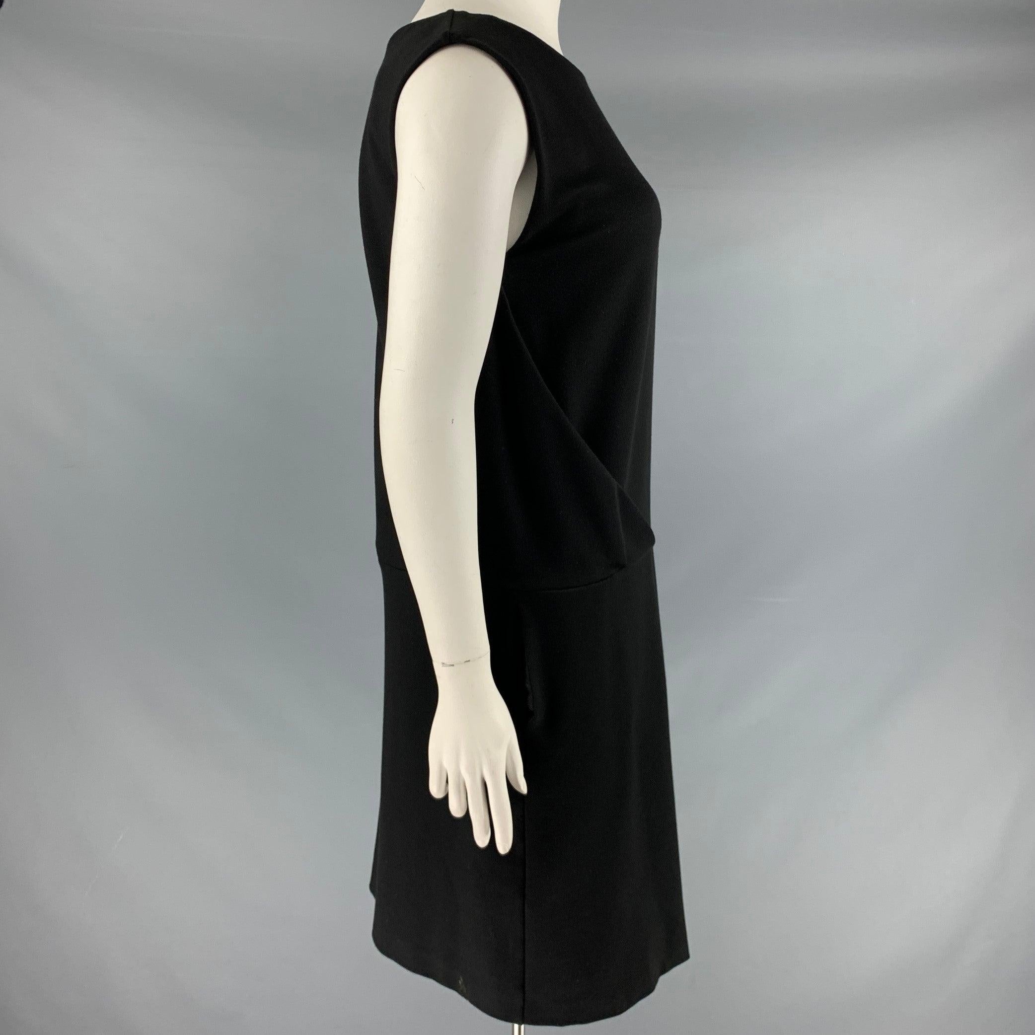CACHAREL Size 14 Black Nylon Blend Sleeveless Drop Waist Dress For Sale 1