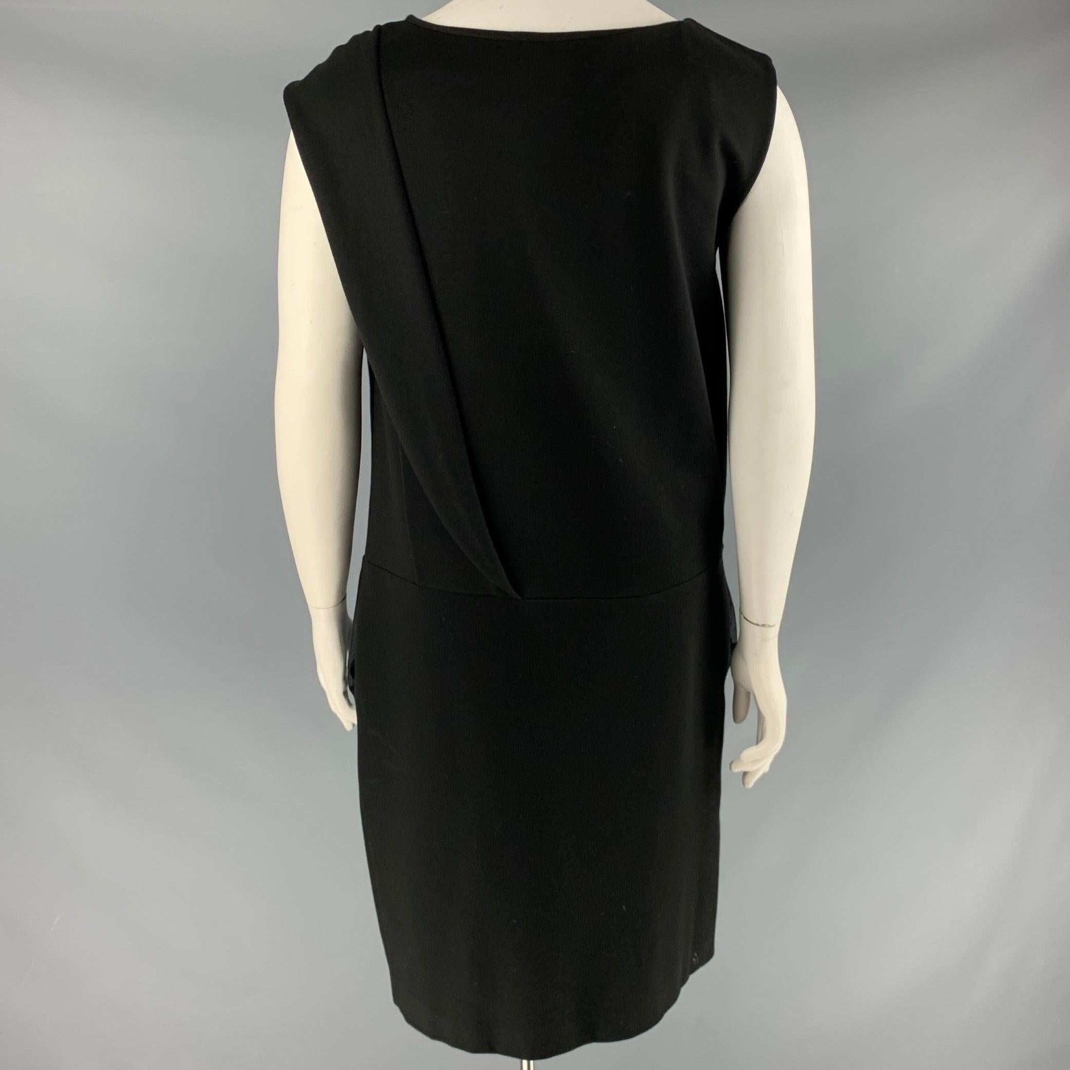 CACHAREL Size 14 Black Nylon Blend Sleeveless Drop Waist Dress For Sale 2