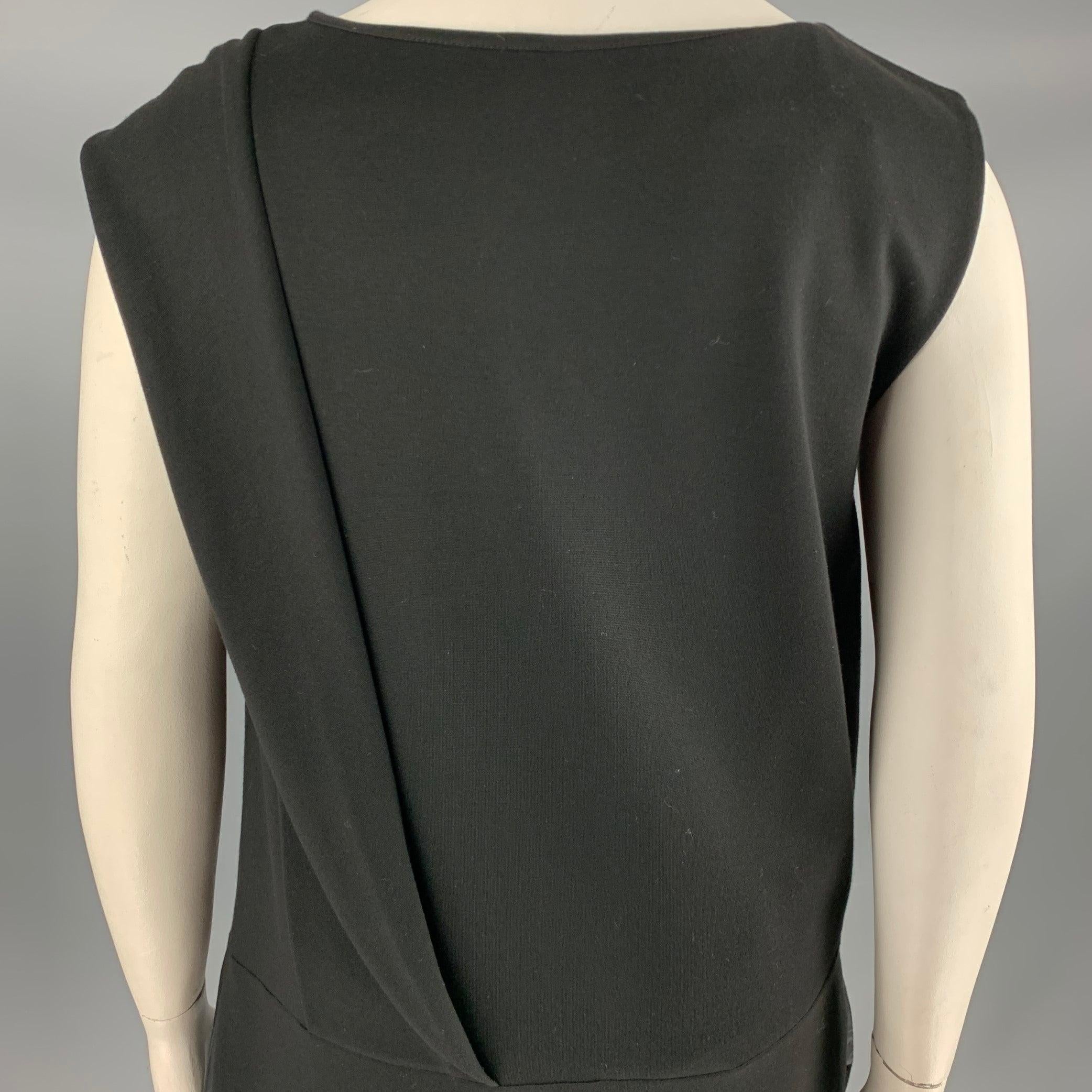 CACHAREL Size 14 Black Nylon Blend Sleeveless Drop Waist Dress For Sale 3