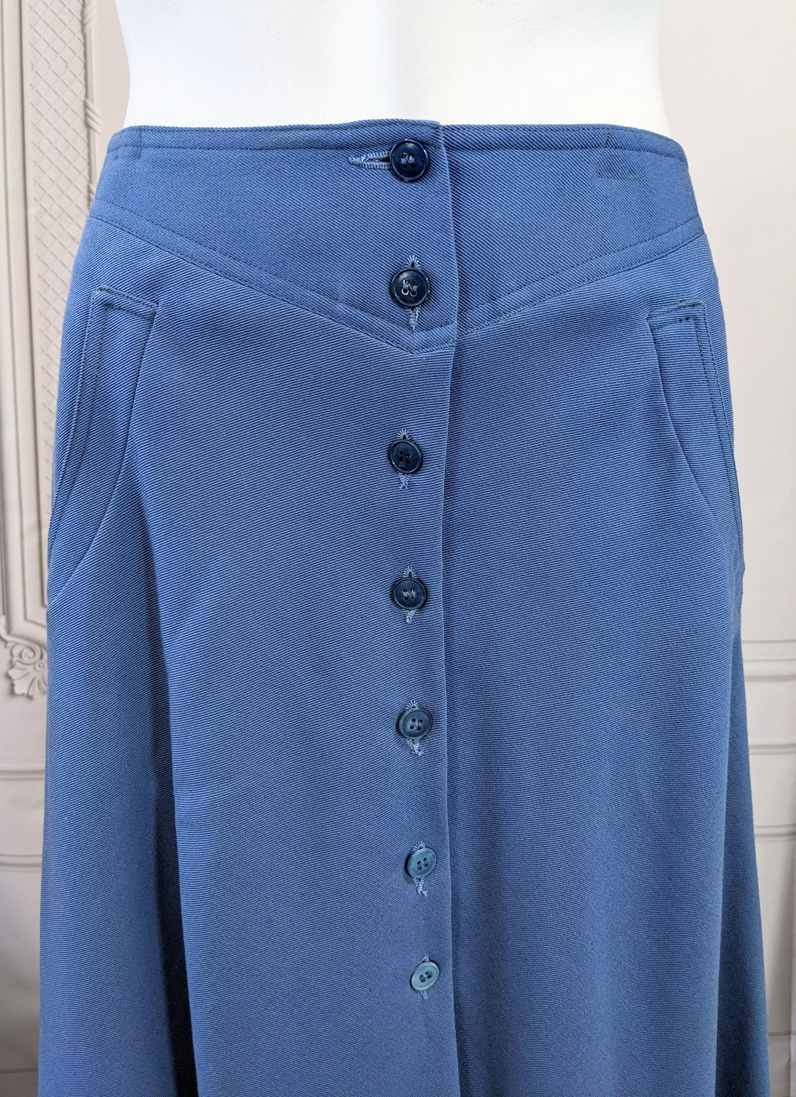 Cacharel Wool Twill A line Skirt In Good Condition For Sale In New York, NY
