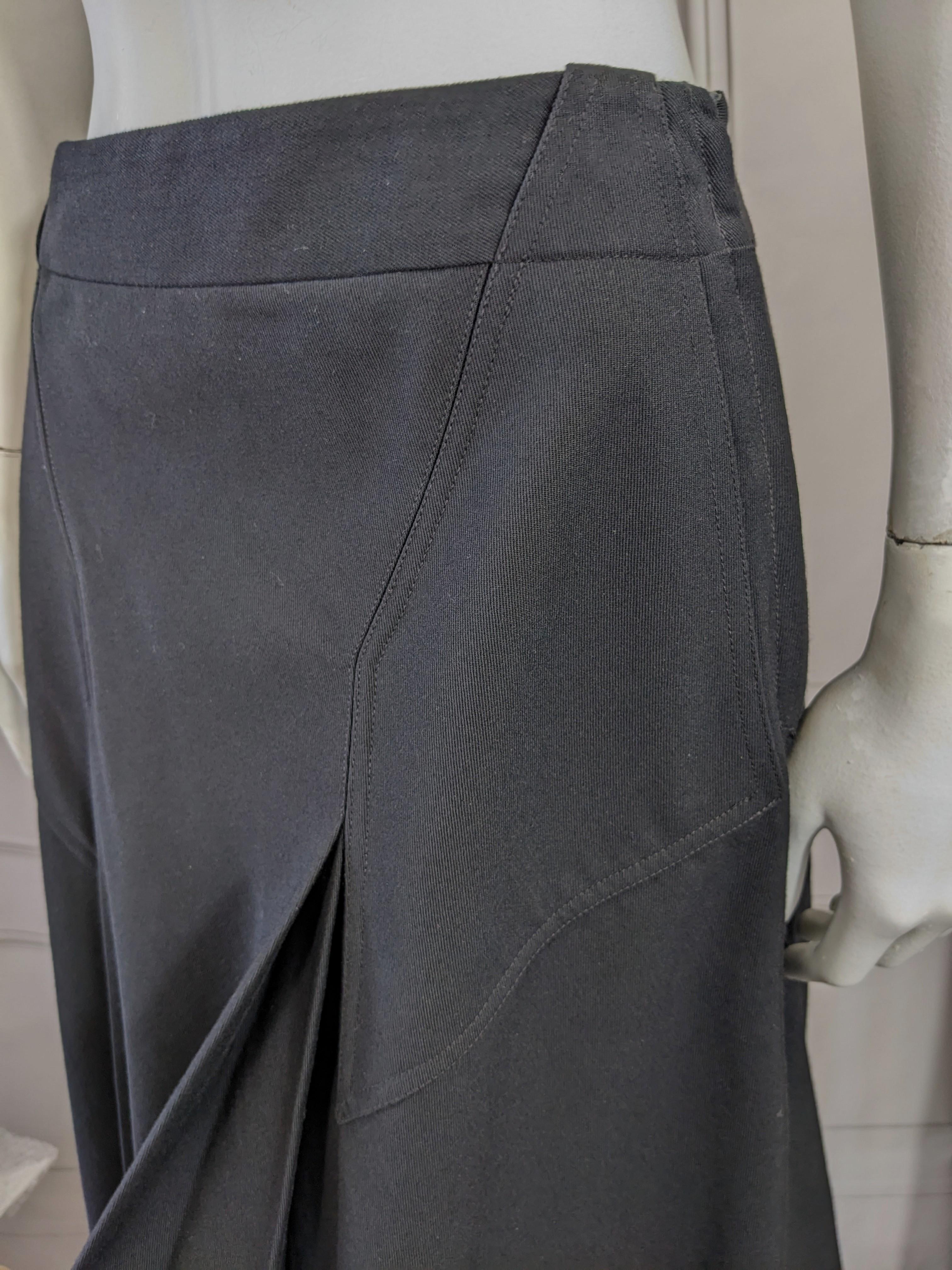 Cacharel Wool Twill Pleated A Line Skirt For Sale 1