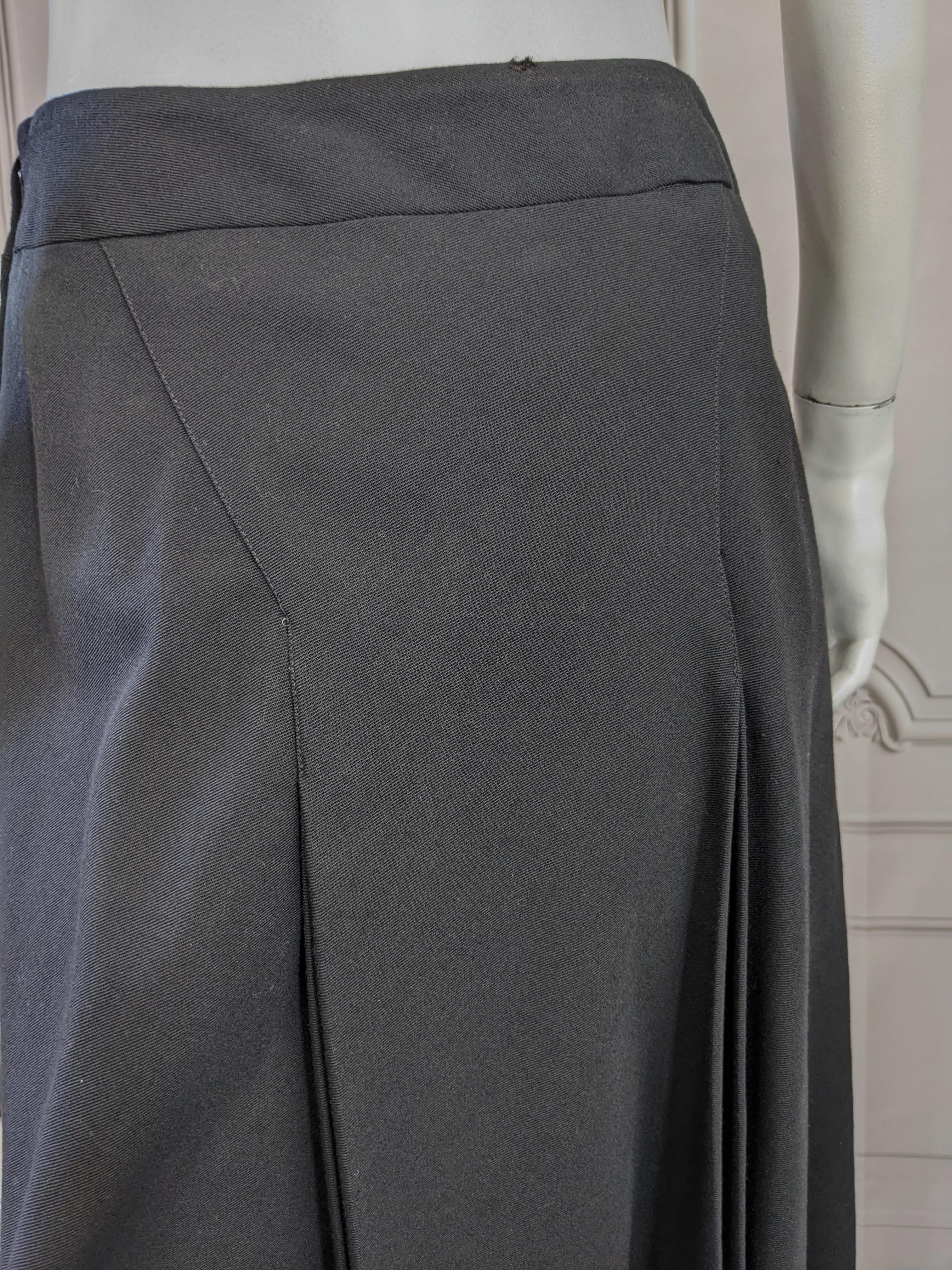 Cacharel Wool Twill Pleated A Line Skirt For Sale 4