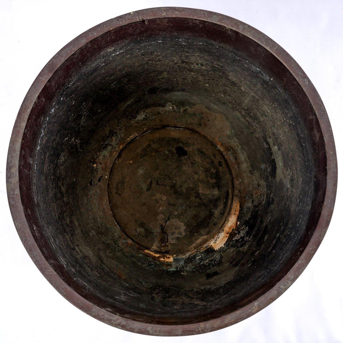Asian Cache Pot Bronze - Double Patina - Japan - XIXth Century