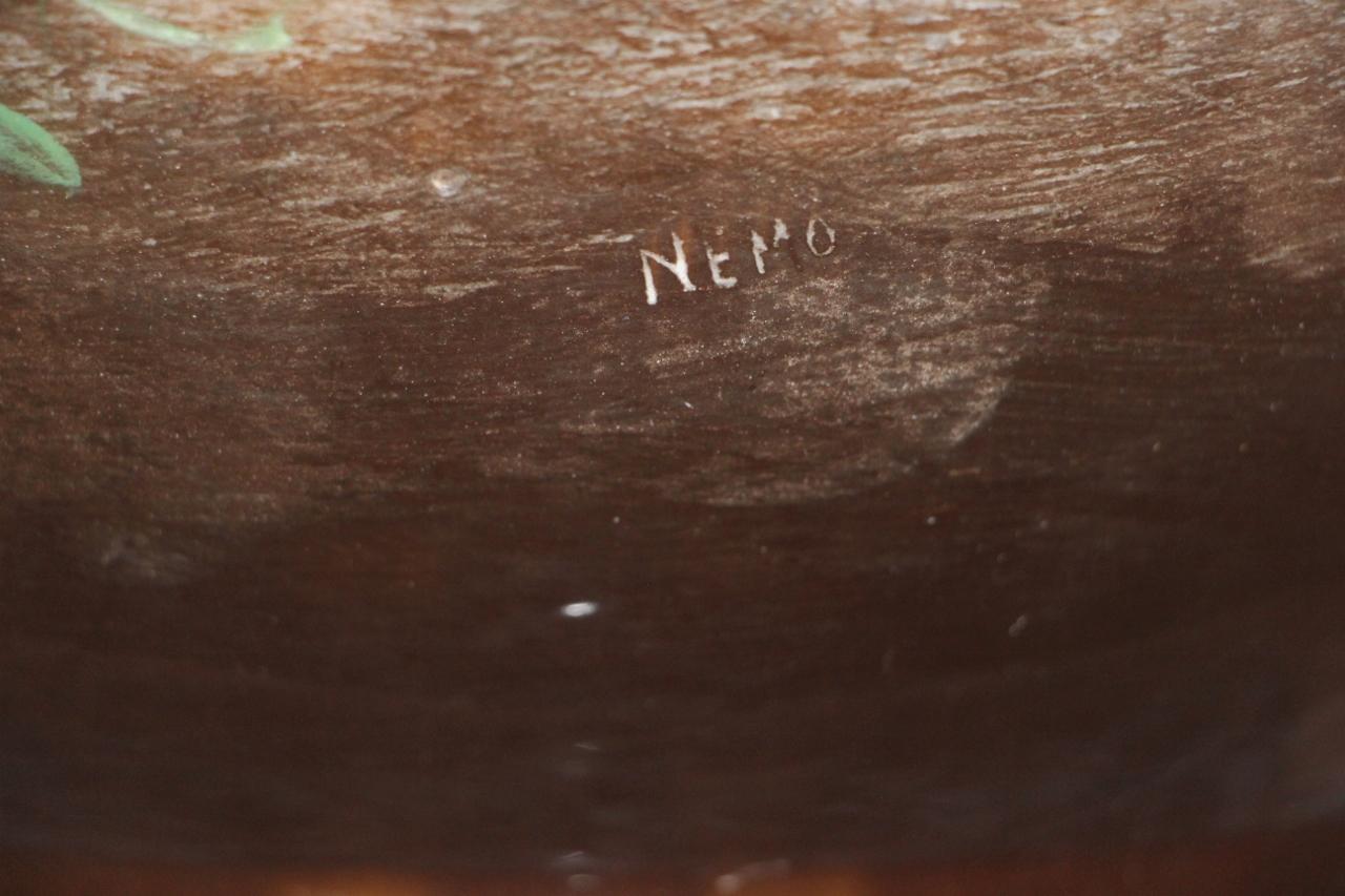 Cache Pot de Jerome Massier à Vallauris avec des fleurs de la passion Bon état - En vente à Charmes, FR