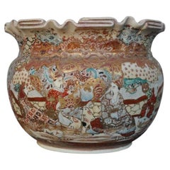 Antique Cache Pot in Enamelled Terracotta 1900 Satsuma 2