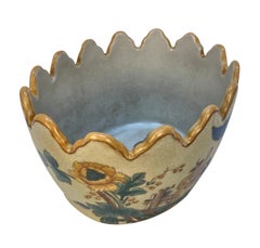 Cache Pot Painted With Oriental Scenes