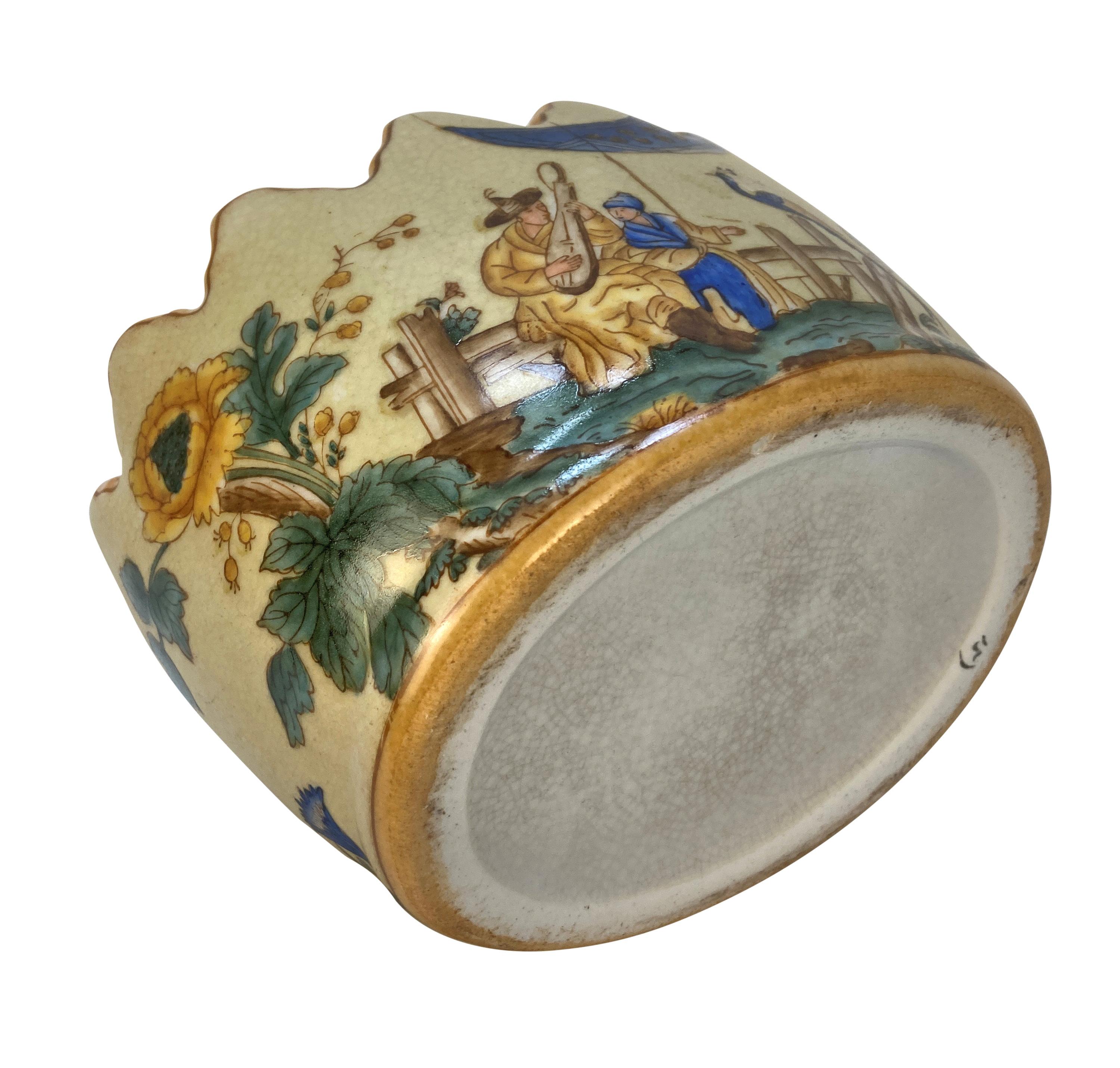 Cache pot peint de scènes orientales Bon état - En vente à Kent, Dover