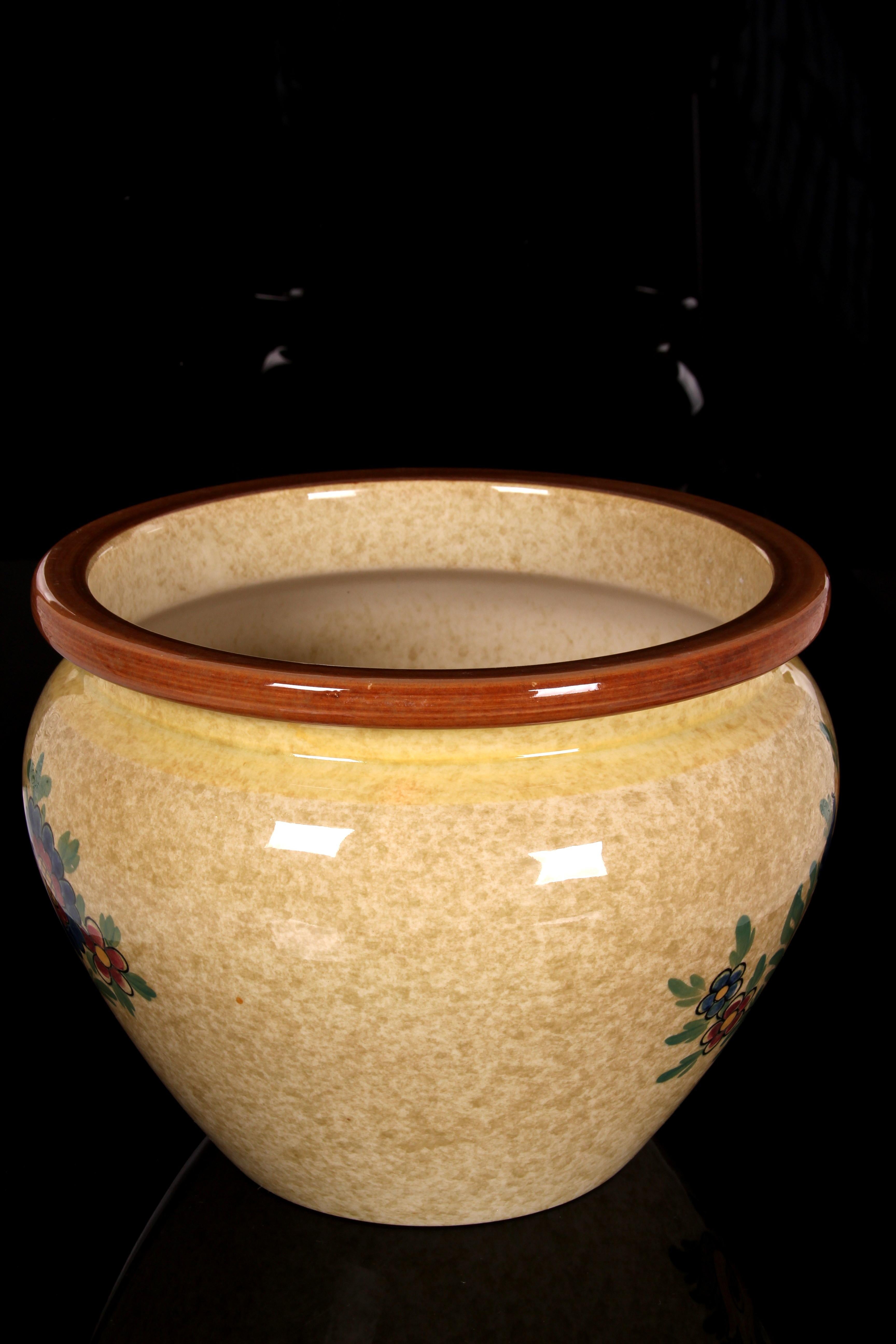 Milieu du XXe siècle Cachepot Ø 22cm Jardinière Villeroy & Boch Dresden modèle art déco 