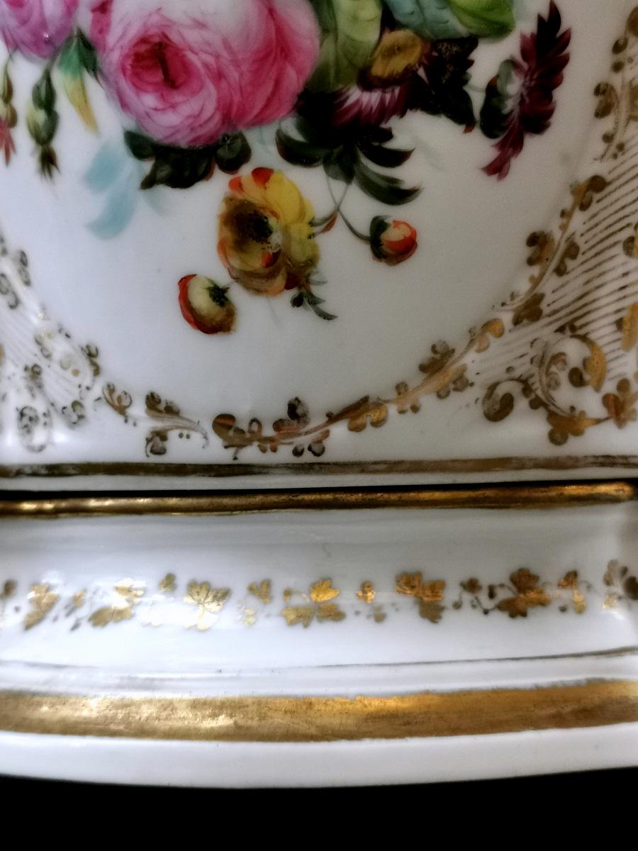 Cachepot Porcelain De Paris Hand decorated Napoleon III 4