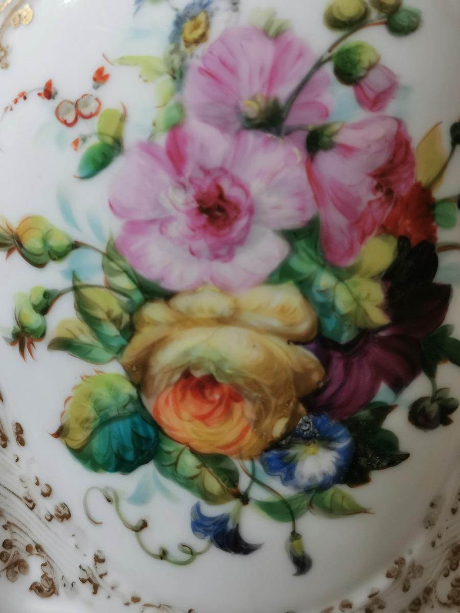 Gilt Cachepot Porcelain De Paris Hand decorated Napoleon III