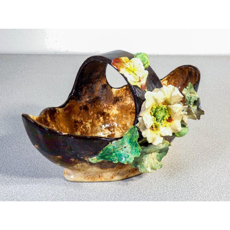 Francese Vaso Cachepot in ceramica Barbotine, Francia, anni '20 in vendita