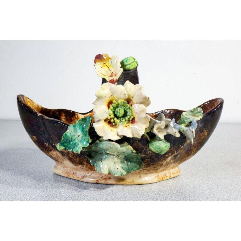 Cachepot-Vase aus Keramik Barbotine, Frankreich, 1920er Jahre im Zustand „Gut“ im Angebot in Torino, IT