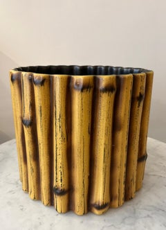 Cachepot with Bamboo Decoration by Pol Chambost, 1950s
