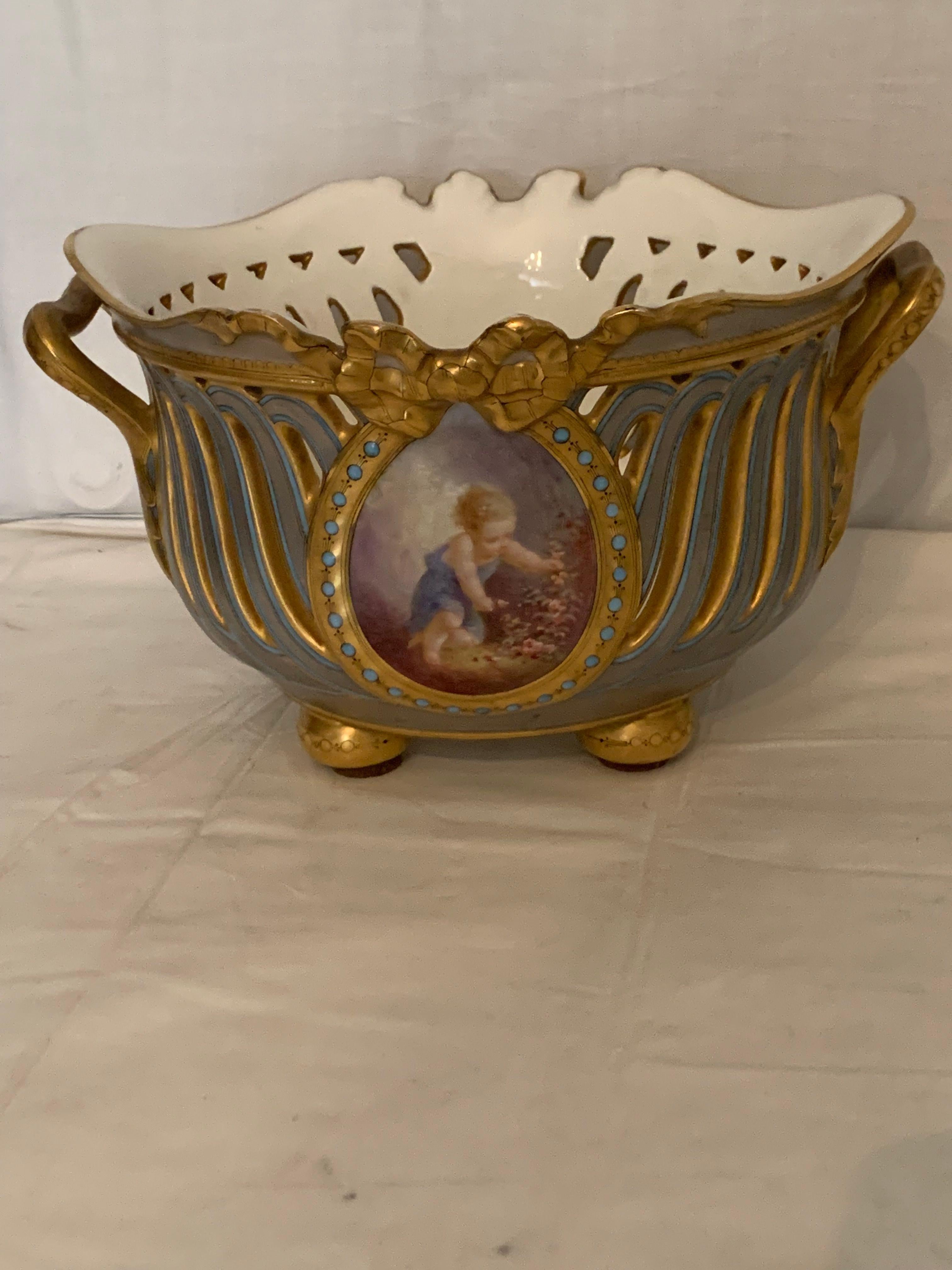 Late 19th Century Cachepots in french porcelain  For Sale