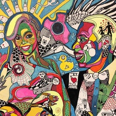 Happy Birthday Beyonce' Modern Acrylic and Marker Painting