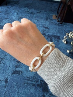 Pulsera de ópalo cacholong "Iris blanco" de Willow Diamonds