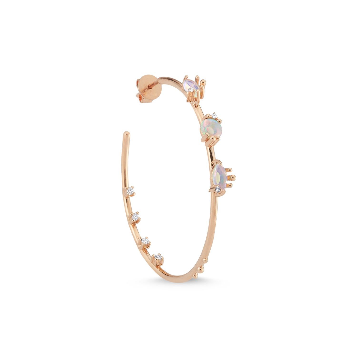 rose gold opal drop earrings