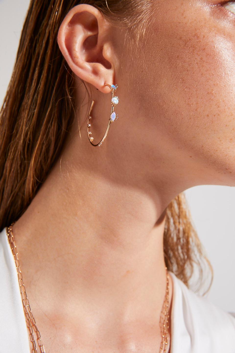 opal rose gold earrings