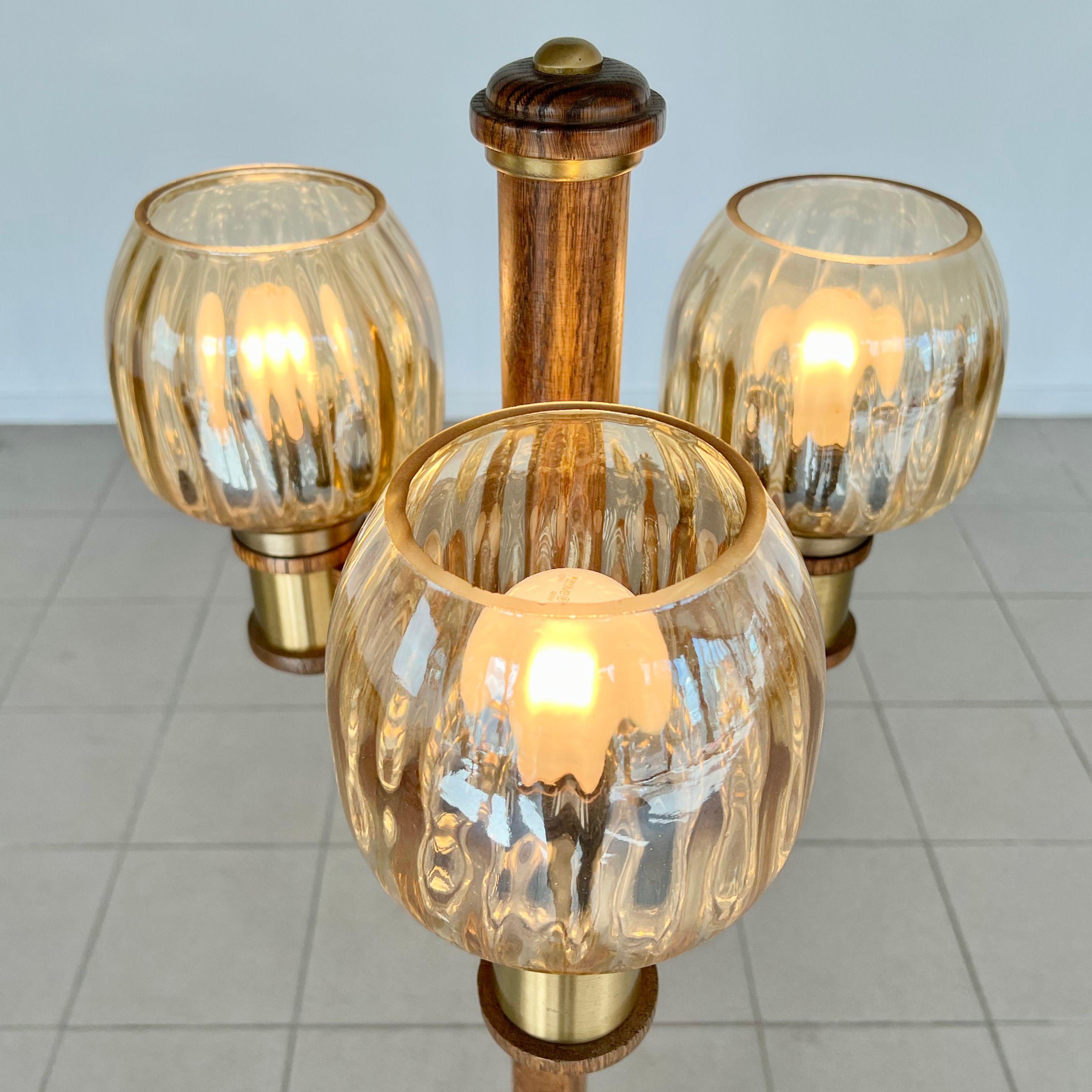 Lámpara de pie vintage de 3 luces Cactus Moderno de mediados de siglo en venta