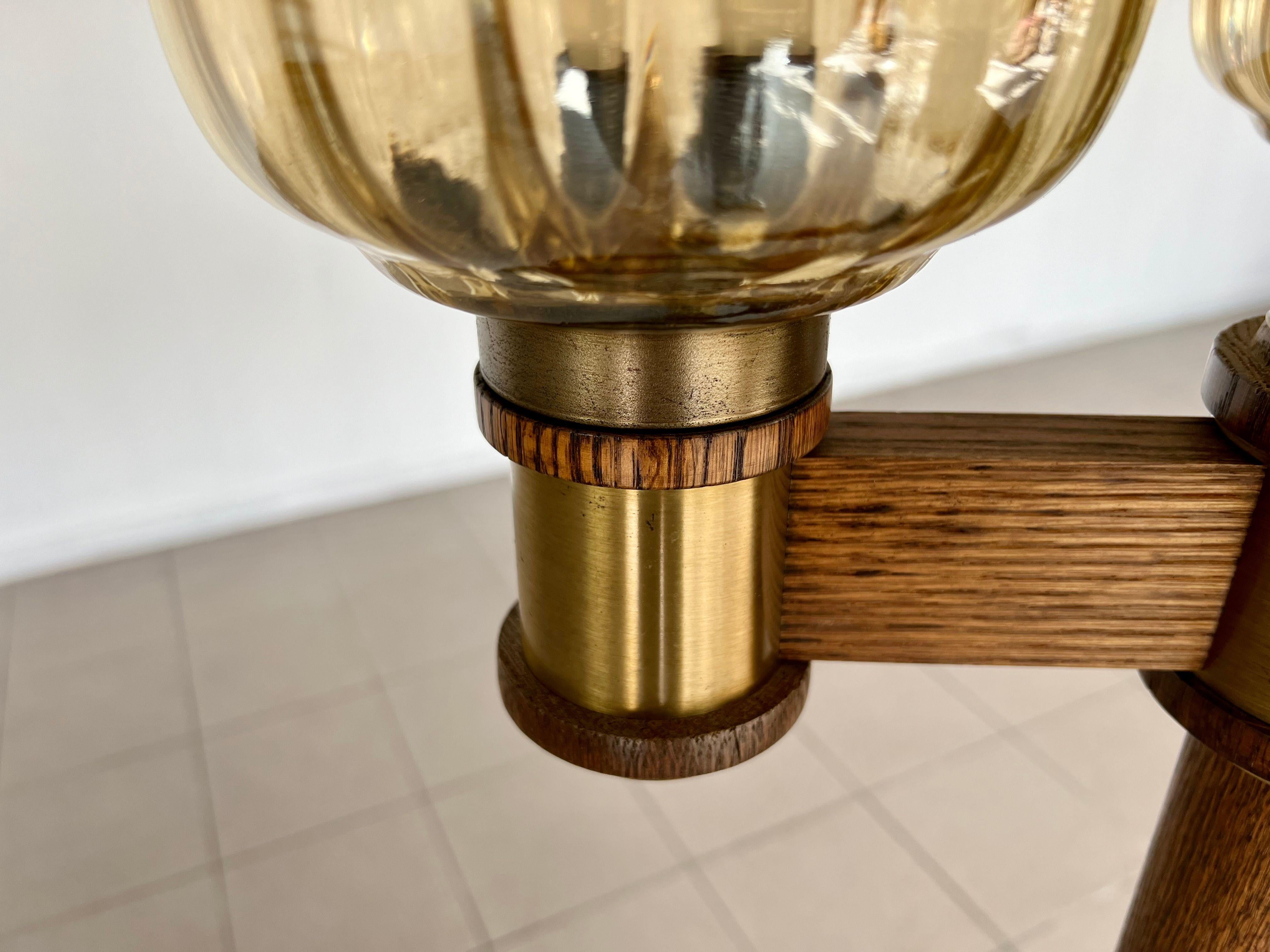 Lámpara de pie vintage de 3 luces Cactus Latón en venta