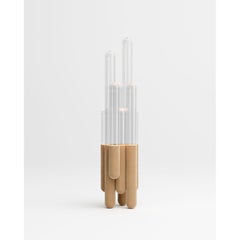 Unique Cactus Big Velvet Floor Lamp in Transparent Glass by Mickael Koska