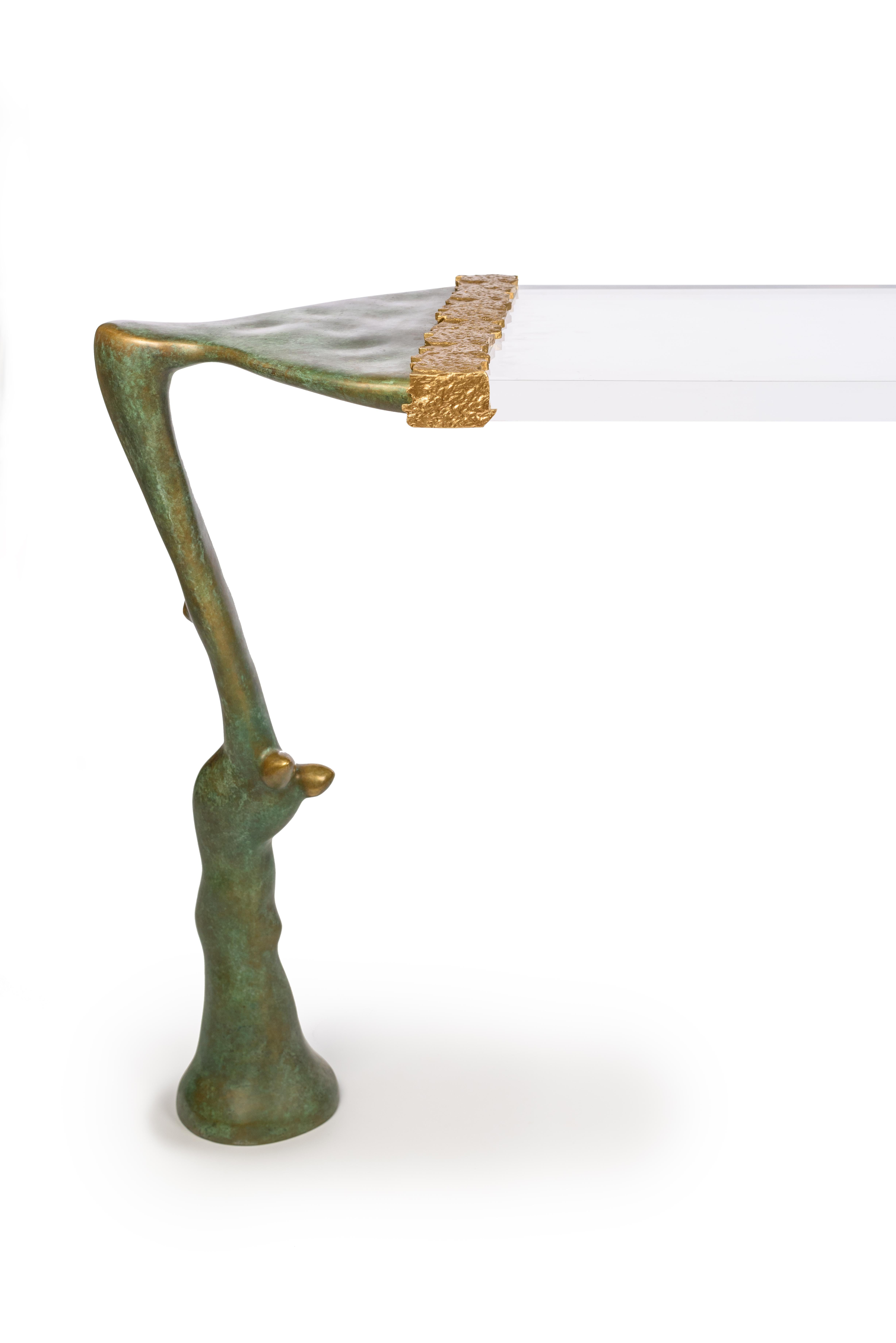 CACTUS-Consola de bronce, latón y acrílico macizo en Nuevo estado para la venta en Giza Governorate, EG