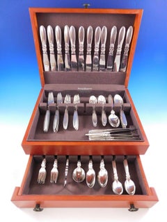 Cactus by Georg Jensen Danish Sterling Silver Flatware Set Service 111 Pc Dinner