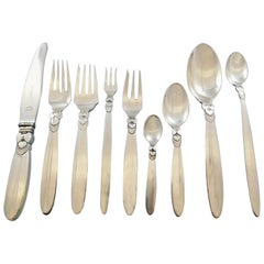 Cactus by Georg Jensen Danish Sterling Silver Flatware Set Service 68 Pieces