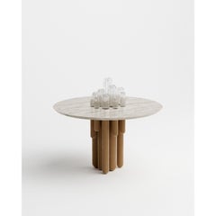 Unique Cactus Velvet Round Table with Transparent Glass by Mickael Koska