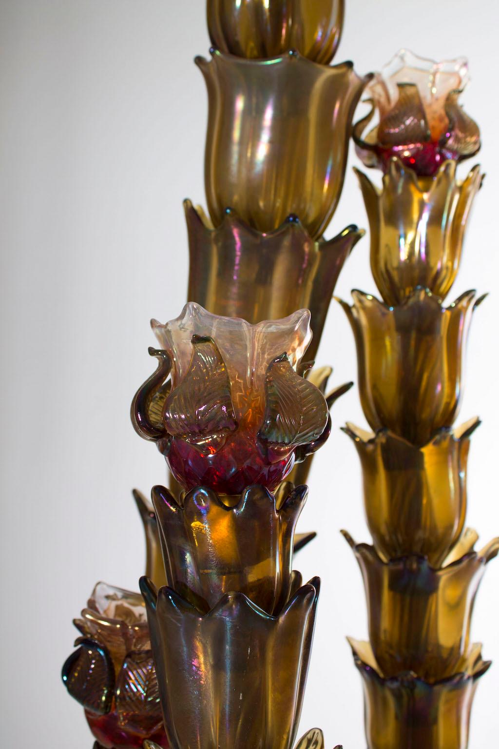 Cactus Floor Lamp handcrafted blown Murano glass Italy 1960s Giovanni Dalla Fina For Sale 2