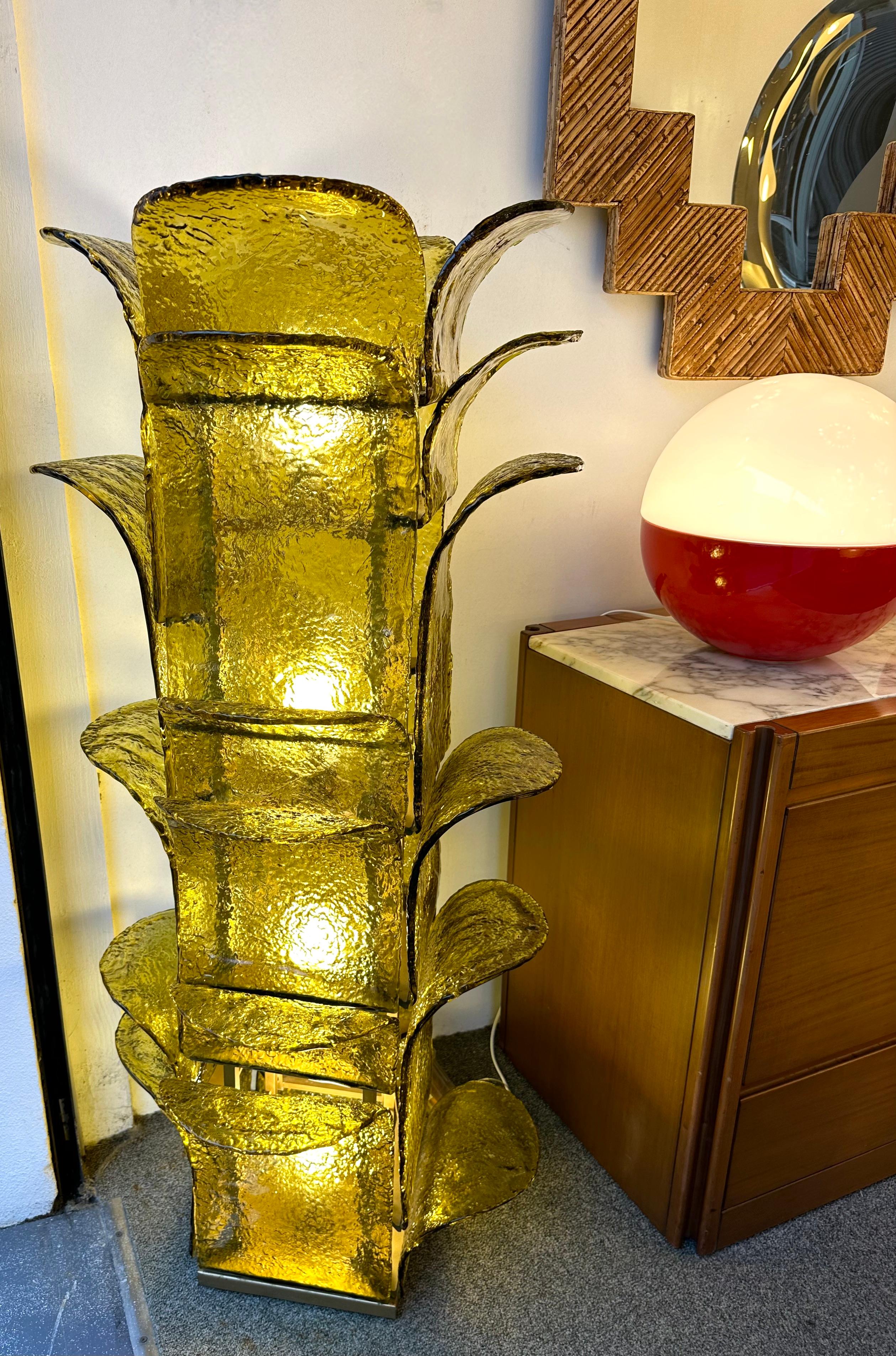 Italian Cactus Floor Lamp Murano Glass by Carlo Nason for Mazzega, Italy, 1970s For Sale