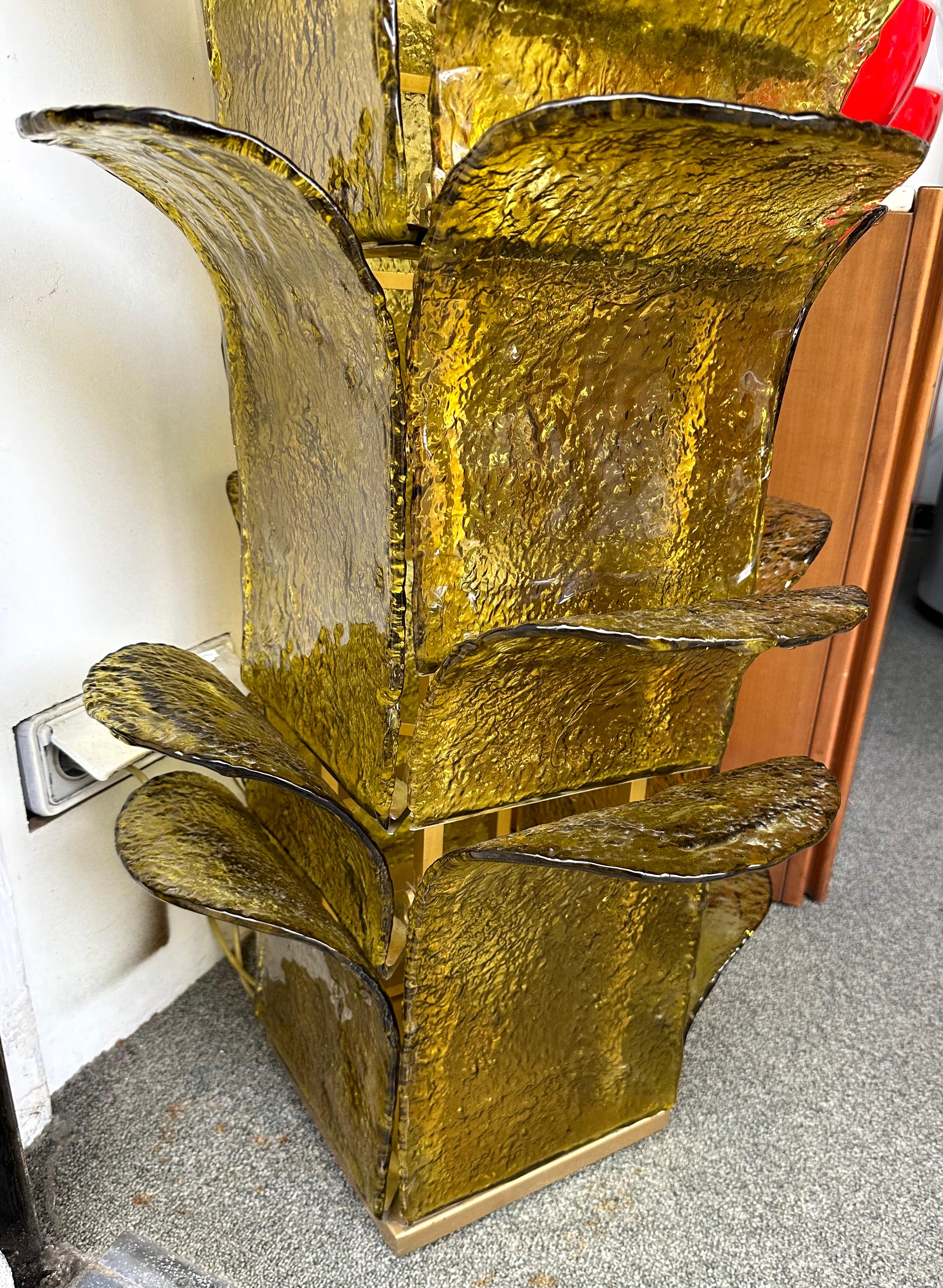 Late 20th Century Cactus Floor Lamp Murano Glass by Carlo Nason for Mazzega, Italy, 1970s For Sale