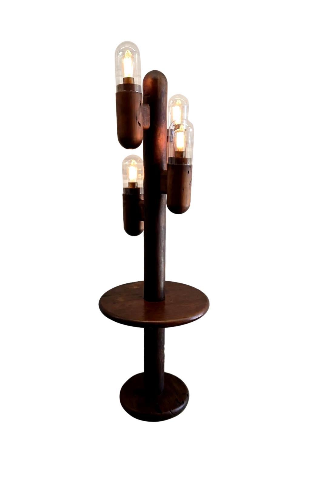 Fin du 20e siècle Lampadaire Cactus avec étagère, années 1970, États-Unis en vente