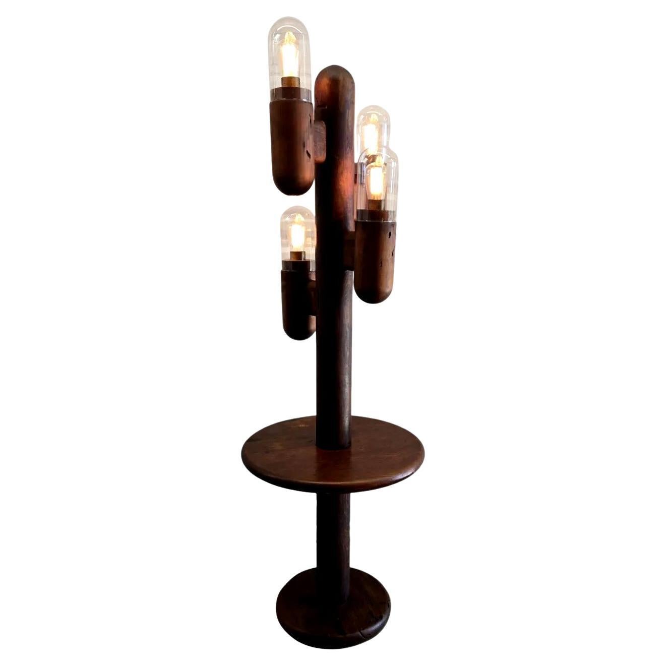 Cactus Floor Lamp with Shelf, 1970s USA