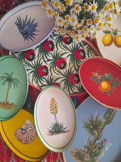 Handbemaltes dekoratives Eisentablett – Cactus