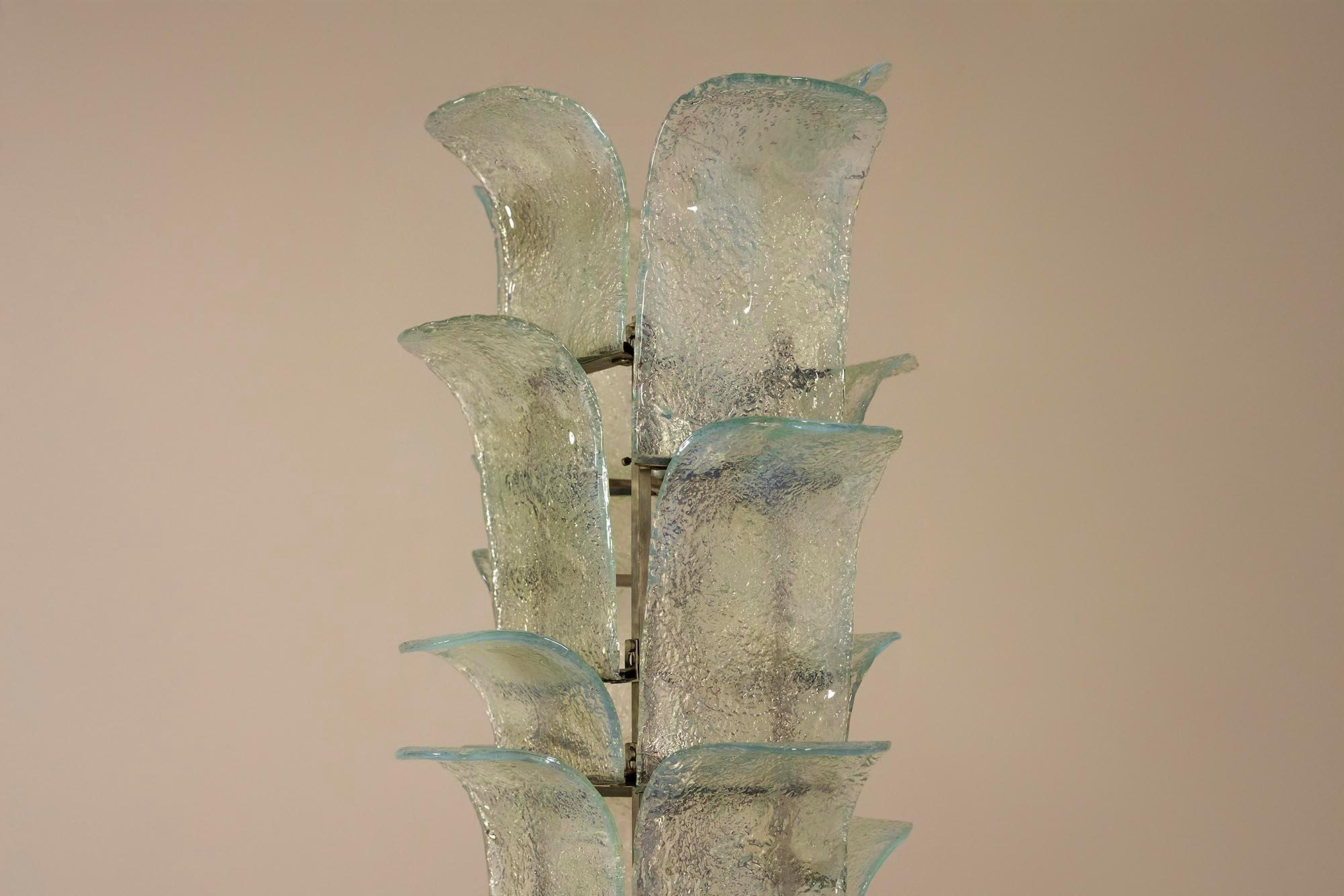Lámpara Cactus de Carlo Nason para Mazzega en vidrio azul claro, Italia Años 70 en venta 4