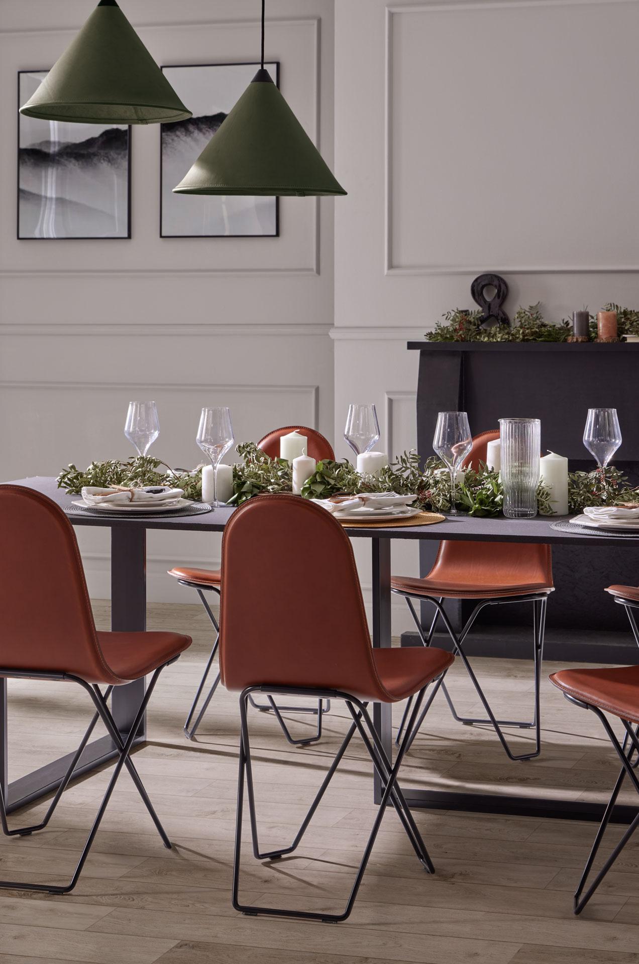 Other Cactus Leather Dining Chair by Cuero Design For Sale