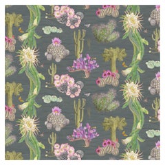 Cactus Mexicanos in Carbon Botanical Wallpaper