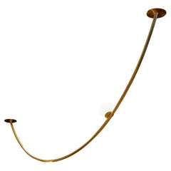 Brass Tubing Arch Pendant with Hand Blown Frosted Glass Diffuser