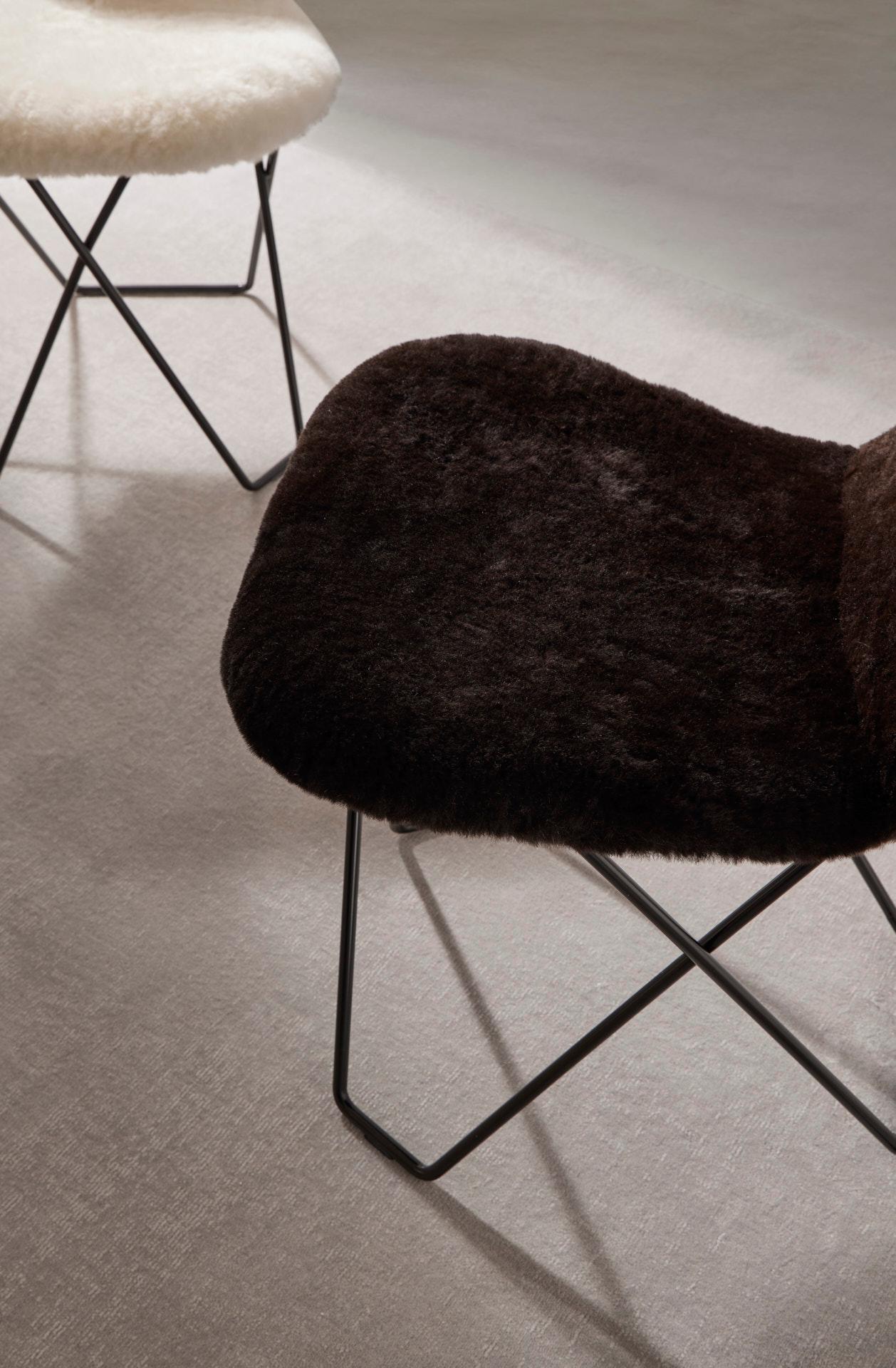 Post-Modern Cactus Sheepskin Dining Chair by Cuero Design For Sale