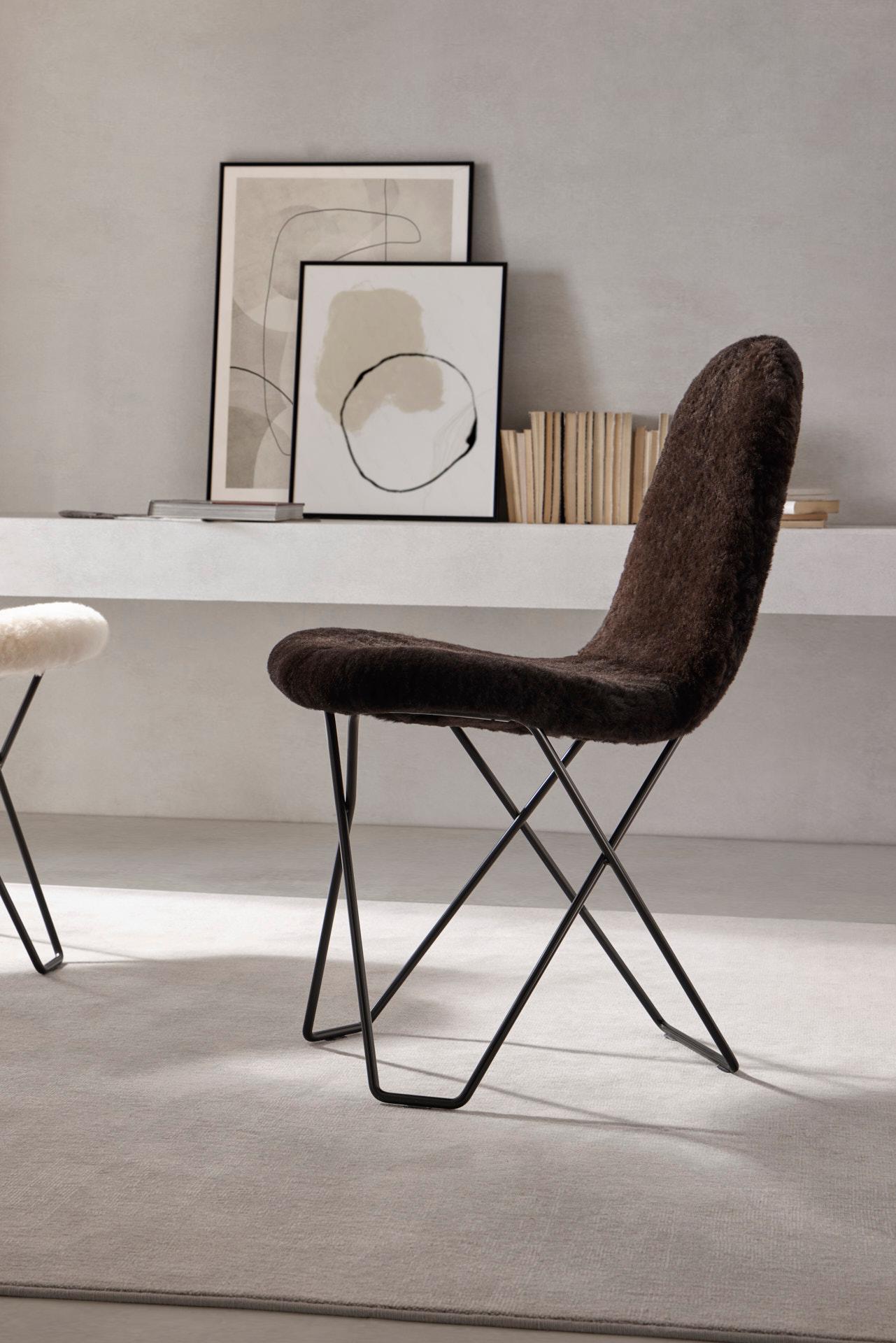 Other Cactus Sheepskin Dining Chair by Cuero Design For Sale