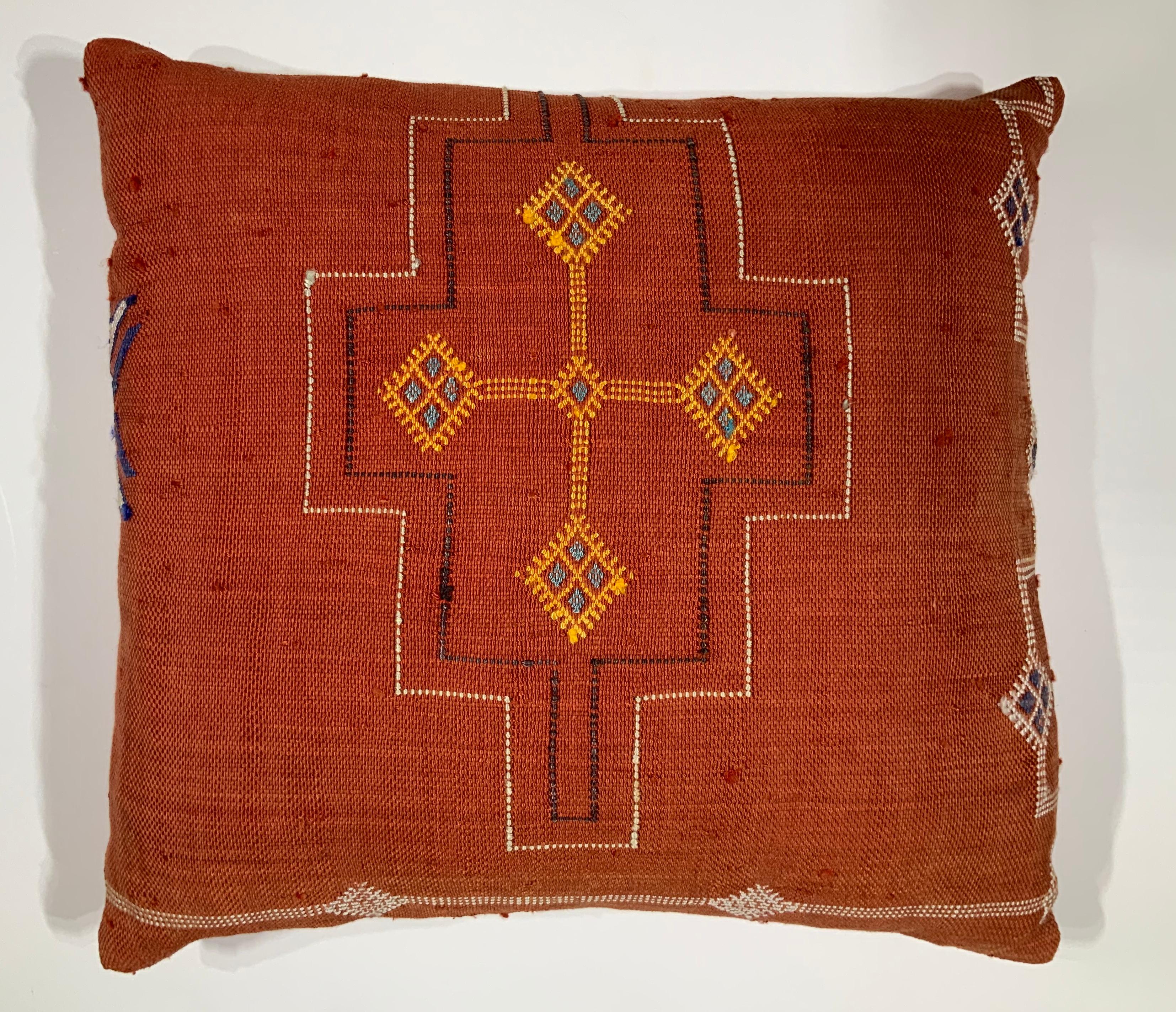 Moroccan Cactus Silk Red Pillow