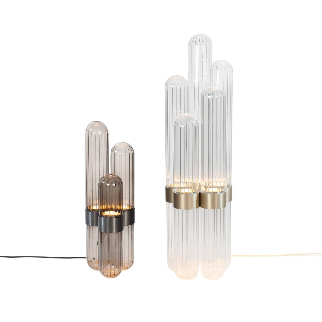 Lampada da terra Cactus Small in ottone grigio di Pulpo in vendita 3