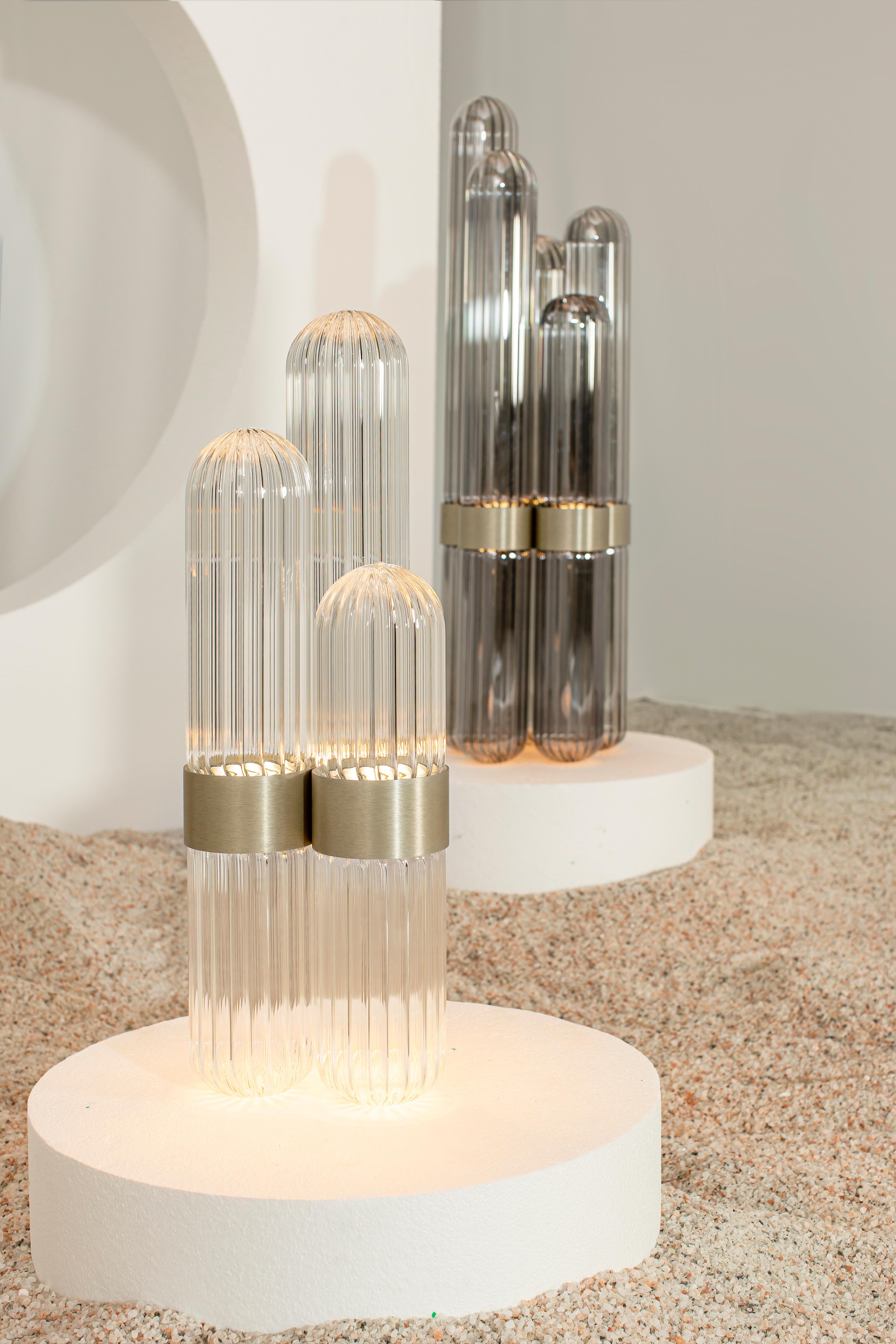 Lampada da terra Cactus Small in ottone grigio di Pulpo in vendita 8