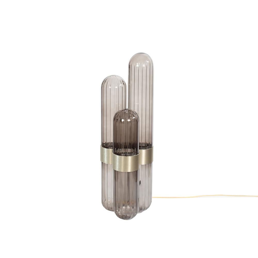 Postmoderno Lampada da terra Cactus Small in ottone grigio di Pulpo in vendita